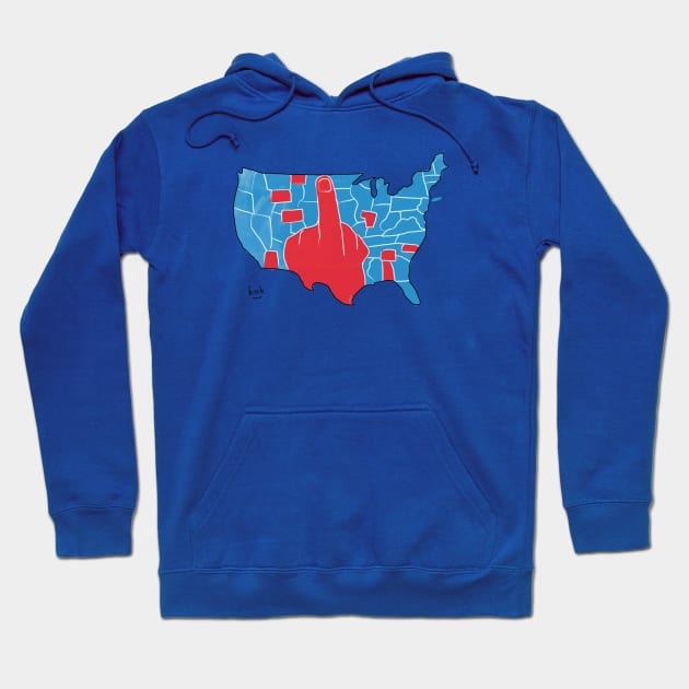 America Divided Map Finger Hoodie by bobeckstein